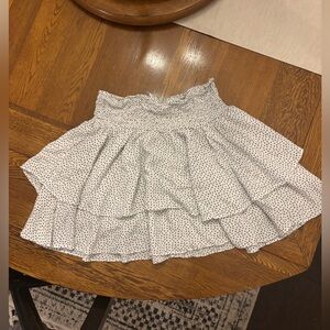 White Women's Skirt black hearts